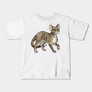 Cat - Devon Rex - Tabby Kids T-Shirt